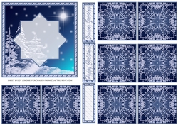 JJ BLUE CHRISTMAS 1 5X5 TEA BAG CARD