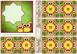 JJ OWL 2 5X5 TEA BAG CARD