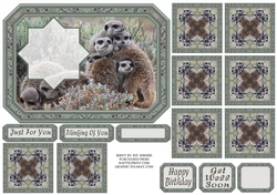 JJ GROUP HUG MEERKATS 7X5 TEA BAG SHEET.
