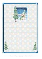JJ CUTE SNOWMAN 1 7x5 TEA BAG CARD INSERT