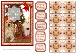 JJ PETS LOVE CHRISTMAS TOO 5X7 TEA BAG SHEET