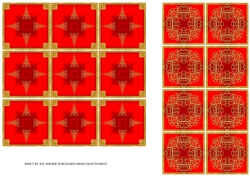 JJ CHRISTMAS RED AND GOLD EXTRA TEA BAG TILES