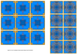 JJ CHRISTMAS BLUE AND GOLD EXTRA TEA BAG TILES