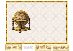 JJ VINTAGE SKY GLOBE 7X5 FATHERS DAY BIRTHDAY AND MORE PORTRAIT INSERT