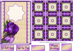 JJ ROSE PURPLE 5X7 TEA BAG CARD