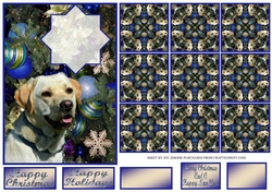 JJ LABRADOR 1 CHRISTMAS 7X5 TEA BAG CARD