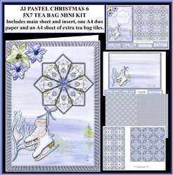 JJ PASTEL CHRISTMAS 6 5X7 TEA BAG CARD MINI KIT