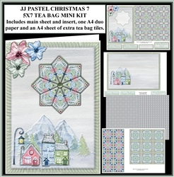JJ PASTEL CHRISTMAS 7 5X7 TEA BAG CARD MINI KIT
