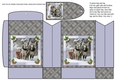 JJ CHRISTMAS HORSES SLEIGH RIDE PINCH BAG AND TAG