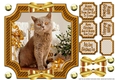 JJ PETS LOVE CHRISTMAS TOO GOLDEN CAT 8X8 CARD