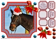  JJ PETS LOVE CHRISTMAS TOO HORSE IN A HAT 8X8