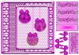 JJ CHRISTMAS HOLIDAY BAUBLES TRIO DEEP MAGENTA 8x8