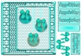 JJ CHRISTMAS HOLIDAY BAUBLES TRIO TURQUOISE 8x8