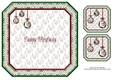 JJ CHRISTMAS BAUBLES PEACE JOY AND LOVE 8X8 INSERT HAPPY CHRISTMAS RED