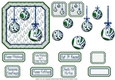JJ CHRISTMAS BAUBLES PEACE JOY AND LOVE 5X5 BLUE
