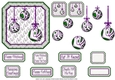 JJ CHRISTMAS BAUBLES PEACE JOY AND LOVE 5X5 PURPLE