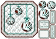 JJ CHRISTMAS BAUBLES PEACE JOY AND LOVE 8X8 TURQUOISE