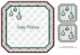 JJ CHRISTMAS BAUBLES PEACE JOY AND LOVE 8X8 INSERT HAPPY CHRISTMAS TURQUOISE