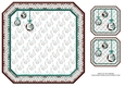 JJ CHRISTMAS BAUBLES PEACE JOY AND LOVE 8X8 INSERT BLANK TURQUOISE