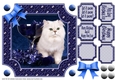 JJ PETS LOVE CHRISTMAS TOO SNOW WHITE CAT BLUE 8x8