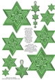  JJ CHRISTMAS GLASS STAR GREEN DECORATION