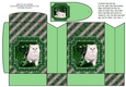 JJ PETS LOVE CHRISTMAS TOO SNOW WHITE CAT GREEN PINCH BAG AND TAG