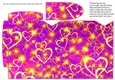 JJ GOLD AND PURPLE HEARTS PINCHBAG AND TAG