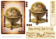 JJ VINTAGE SKY GLOBE 5X7 FATHERS DAY BIRTHDAY AND MORE
