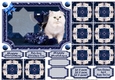 JJ PETS LOVE CHRISTMAS TOO SNOW WHITE CAT BLUE 7X5 TEA BAG CARD