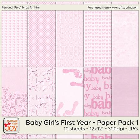 Baby Girl's First Year - Paper Pack 1
