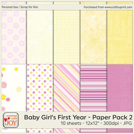 Baby Girl's First Year - Paper Pack 2