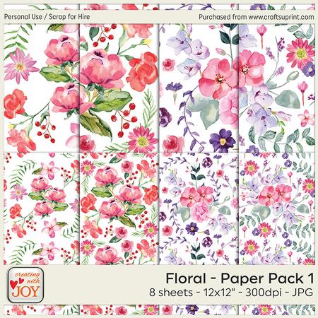 Floral - Watercolor Papers 1