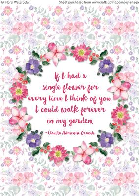 A4 Floral Watercolor Topper Card 1