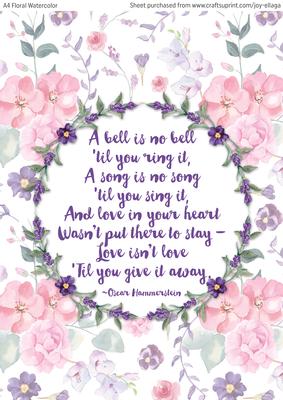 A4 Floral Watercolor Topper Card 3