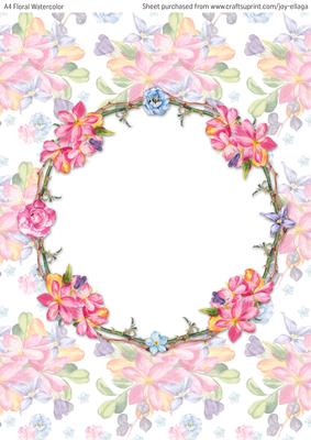 A4 Floral Watercolor Topper Card 5