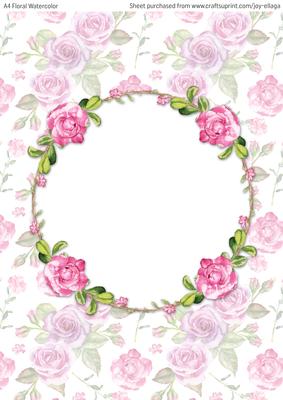 A4 Floral Watercolor Topper Card 7