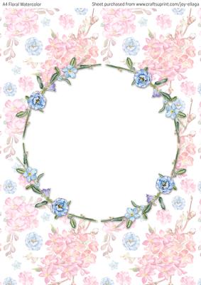 A4 Floral Watercolor Topper Card 8
