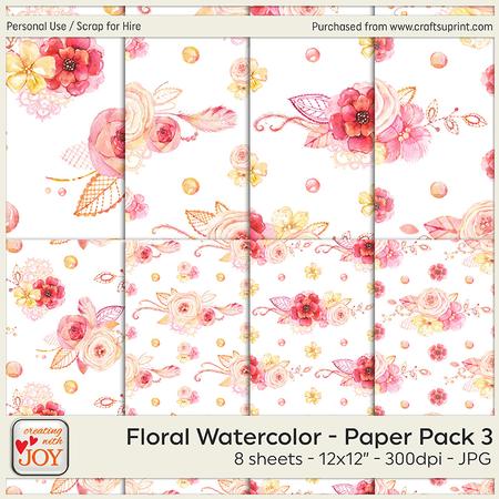 Floral - Watercolor Papers 3