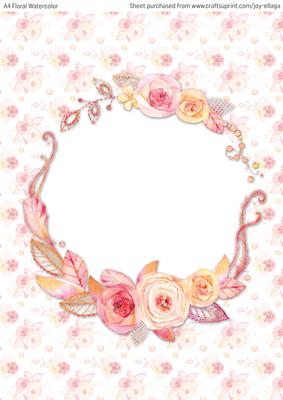 A4 Floral Watercolor Topper Card 9