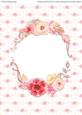 A4 Floral Watercolor Topper Card 10