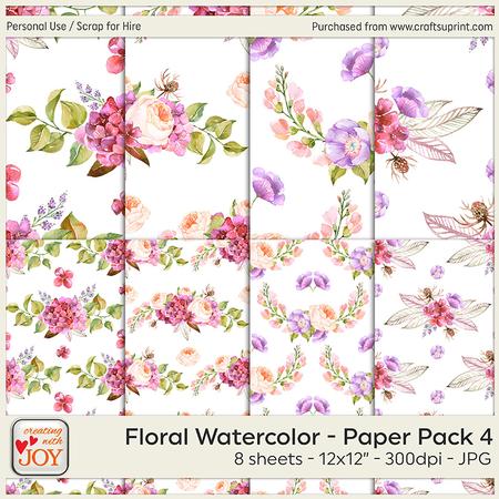Floral - Watercolor Papers 4