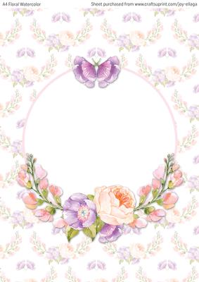 A4 Floral Watercolor Topper Card 11