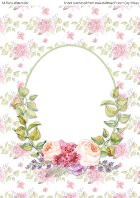 A4 Floral Watercolor Topper Card 12