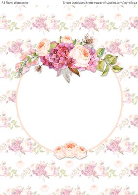 A4 Floral Watercolor Topper Card 13