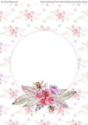 A4 Floral Watercolor Topper Card 14