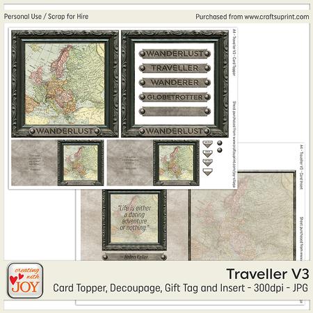 Vintage Map Traveller Card V3