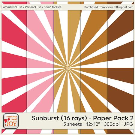 Sunburst (16 Rays) Background Paper 2