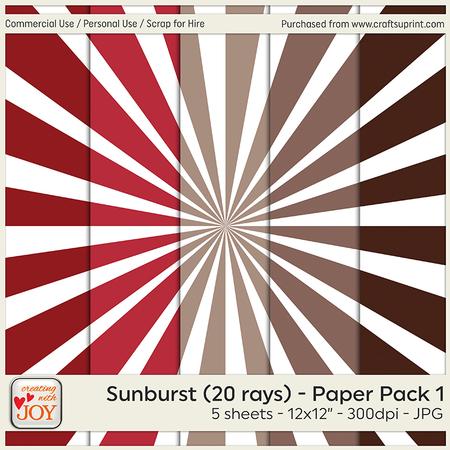 Sunburst (20 Rays) Background Paper 1