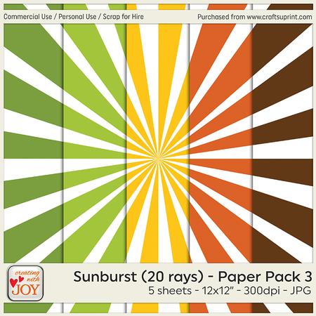 Sunburst (20 Rays) Background Paper 3