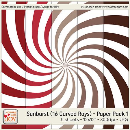Sunburst (16 Curved Rays) Background Paper 1